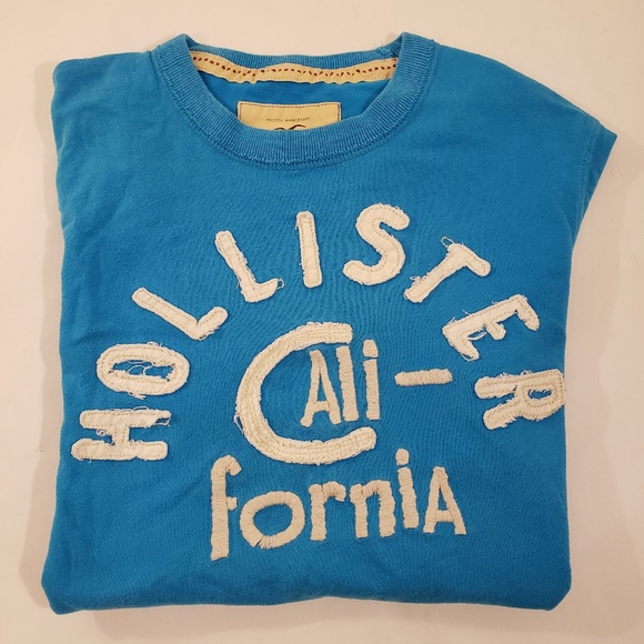 Hollister Tops - Hollister Womens T Shirt Size Large Blue w/ White